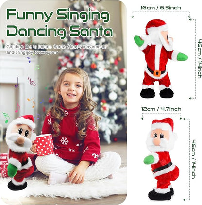 Lovinghug Twerking Santa Claus,Booty Shaking Santa Dancing Santa Claus with Music Singing Animated Christmas Santa Toys for Kids- English Song