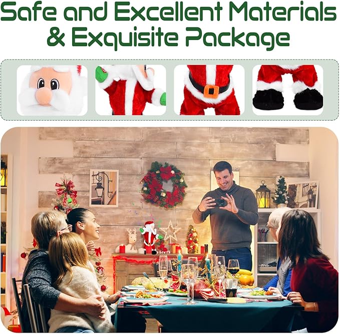 Lovinghug Twerking Santa Claus,Booty Shaking Santa Dancing Santa Claus with Music Singing Animated Christmas Santa Toys for Kids- English Song